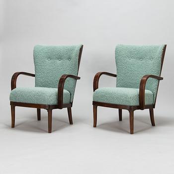 Werner West, a pair of armchairs, Wilhelm Schaumann Oy, Finland 1930s-40s.