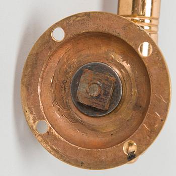 Pair of late 19th/early 20th Century door handles and keyhole fittings.