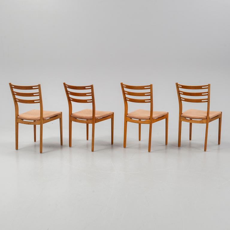 Helge Sibast, A set of four oak and teak chairs, Sibast Furniture, Denmark, mid 20th Century.
