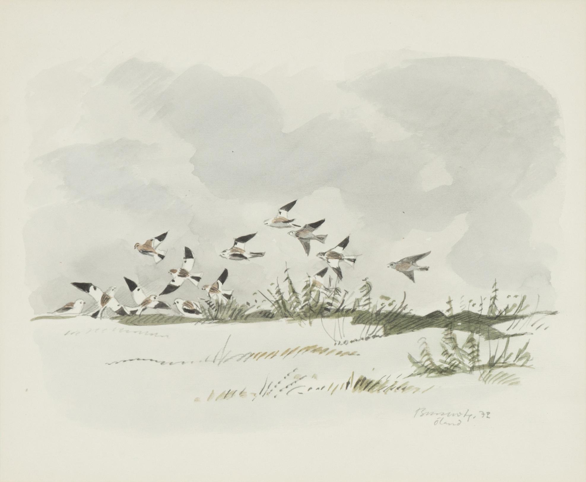 Gunnar Brusewitz, watercolour, signed and dated Öland -72.