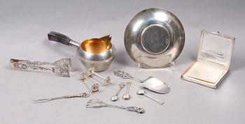 PARTI SILVER, 30 delar, bl a CG Hallberg och importstämplar. Ca 635 g.