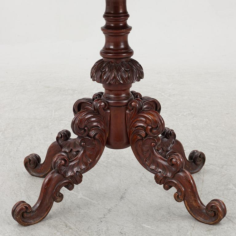 A rococo style card table, 19th century.