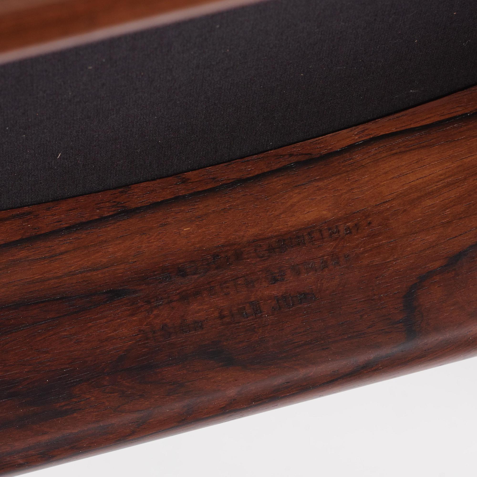 Finn Juhl, a rosewood "Egyptian" chair model FJ49, cabinetmaker Niels Vodder, Copenhagen, 1950s-60s.