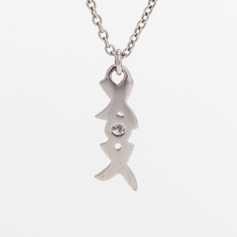 Tiffany & Co, Paloma Picasso, halsband, "XO", 18K vitguld och diamant.