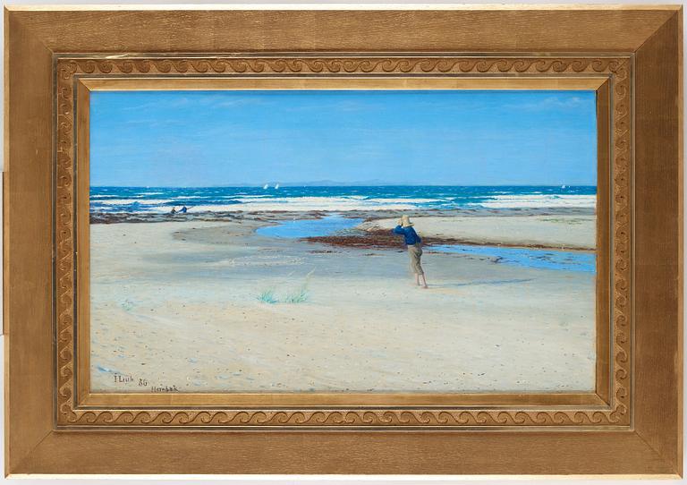 John Lübschitz, - "Strandbillede. Frisk Vind". View towards Kullaberg on the south west coast of Sweden.