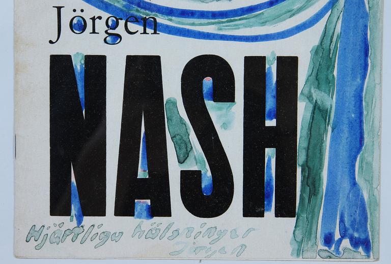 JÖRGEN NASH, akvarellerat tryck, signerat samt dedikerat.