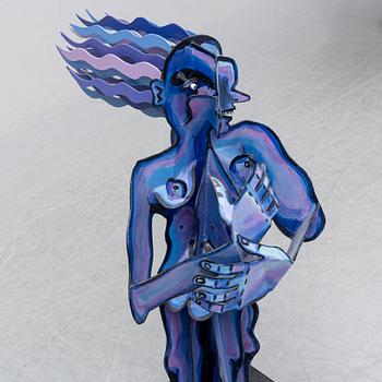 Timo Solin, skulptur, bemålad metall/järn, signerad och daterad -93.