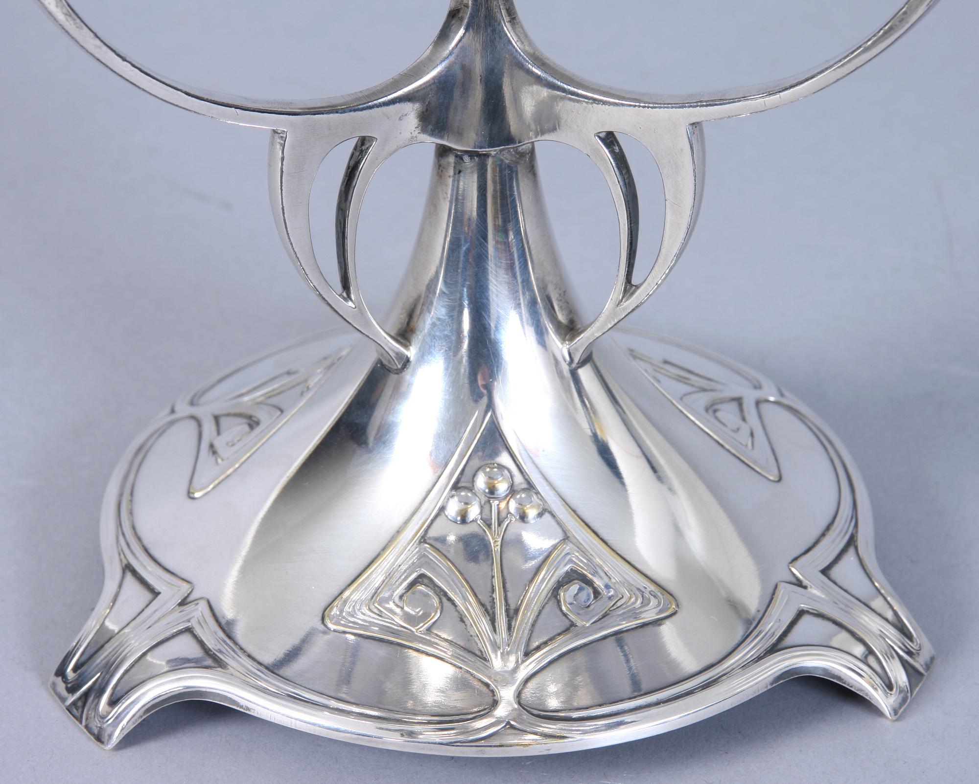 SKÅL PÅ FOT, vitmetall, WMF, jugend, 1900-talets början.