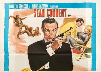 Filmaffisch, två delar, James Bond "Goldfinger".