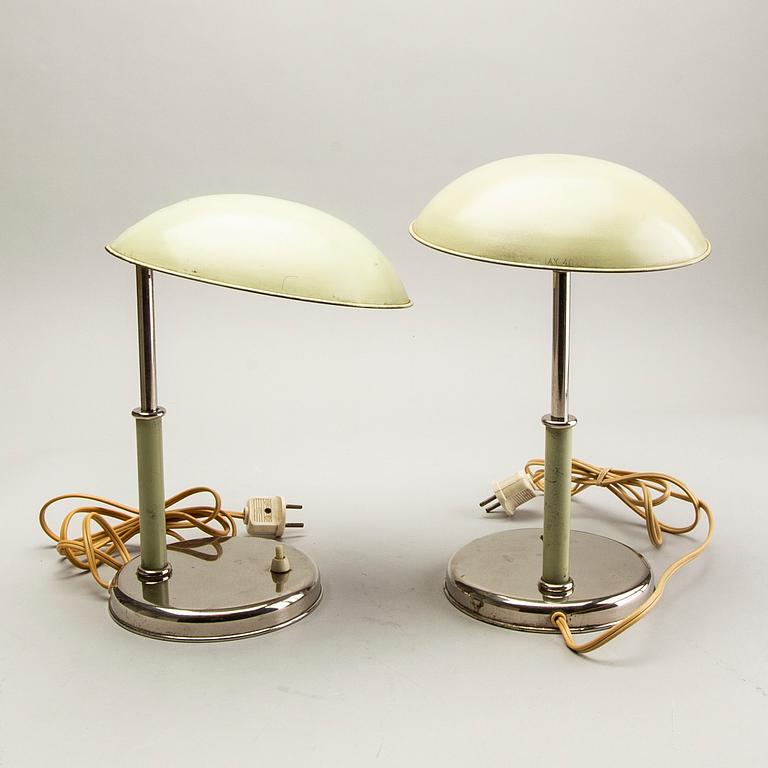 Table lamps, a pair, functional, 1930s-40s, marked.