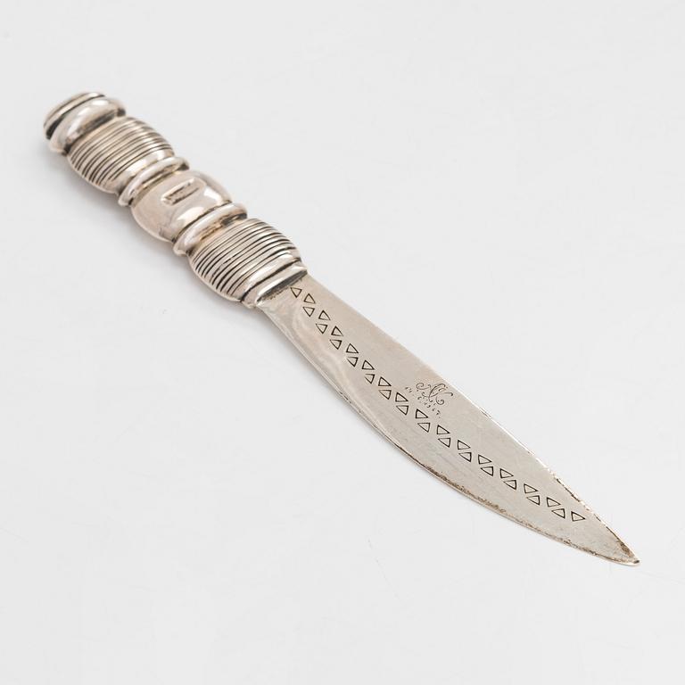 A silver paperknife, Holger Lindström, Kalevala Koru, Helsinki, Finland 1959.