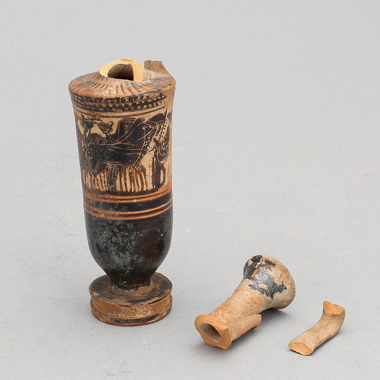 LEKYTHOS, lergods, Grekland, troligen 400-tal f Kr.