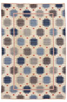 206. Märta Måås-Fjetterström, A CARPET, "Blåplump", flat weave, ca 301,5 x 202 cm, signed AB MMF.