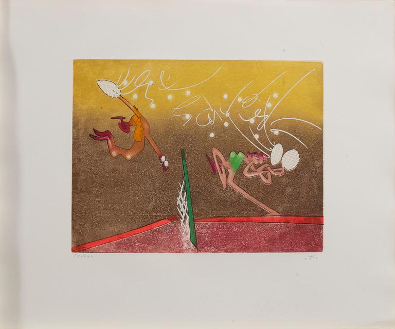 ROBERTO MATTA, a set of six etchings in colour singed and numbered 56/100.