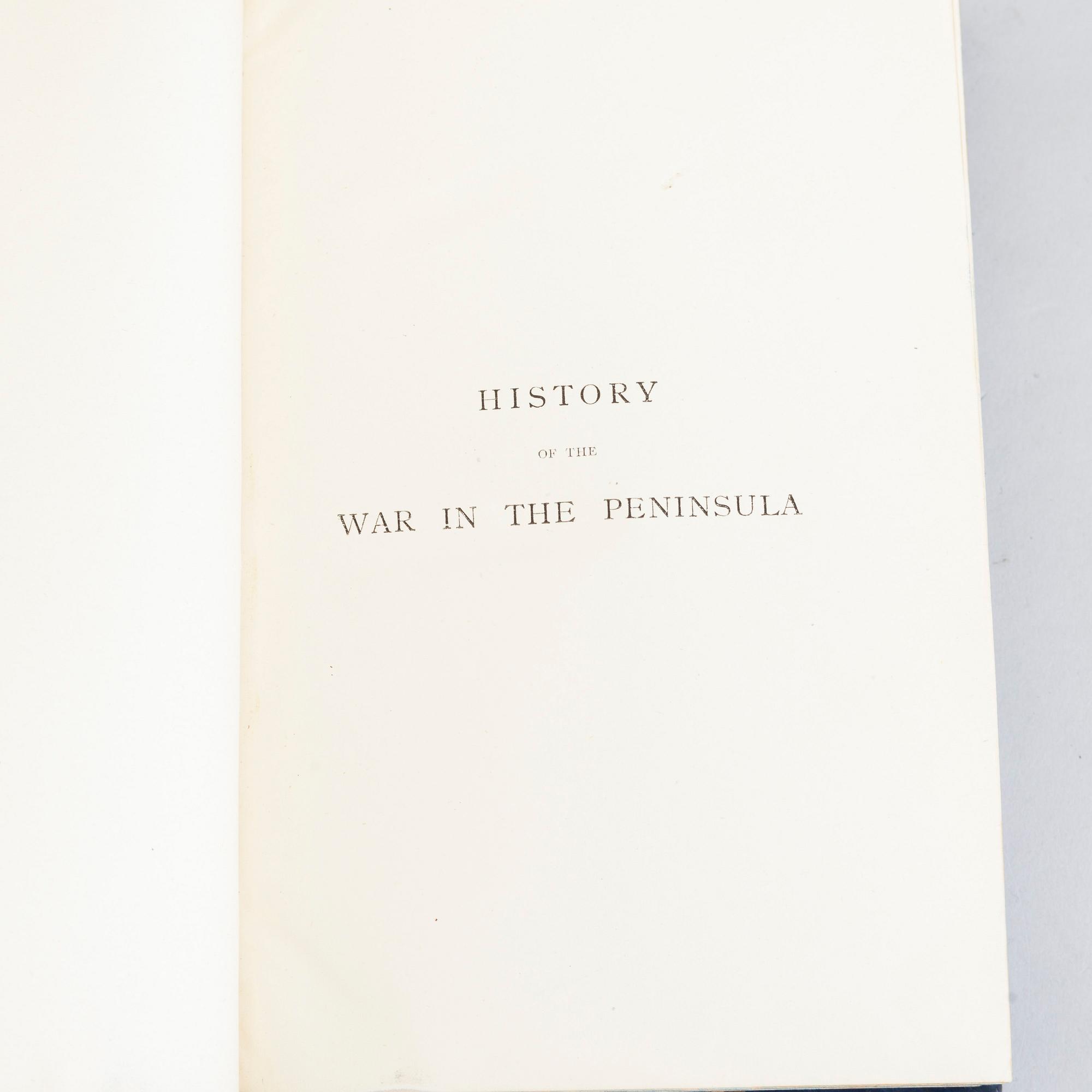 A lot of six books, "The war in the Peninsula", London and New York Frederick Warne & Co 1892.