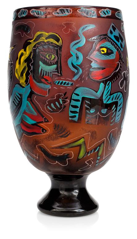 An Ulrica Hydman-Vallien vase, Pilchuck, USA 1986.