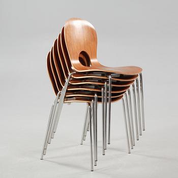 CLAESSON KOIVISTO RUNE, six chairs made by Swedese around 2000.