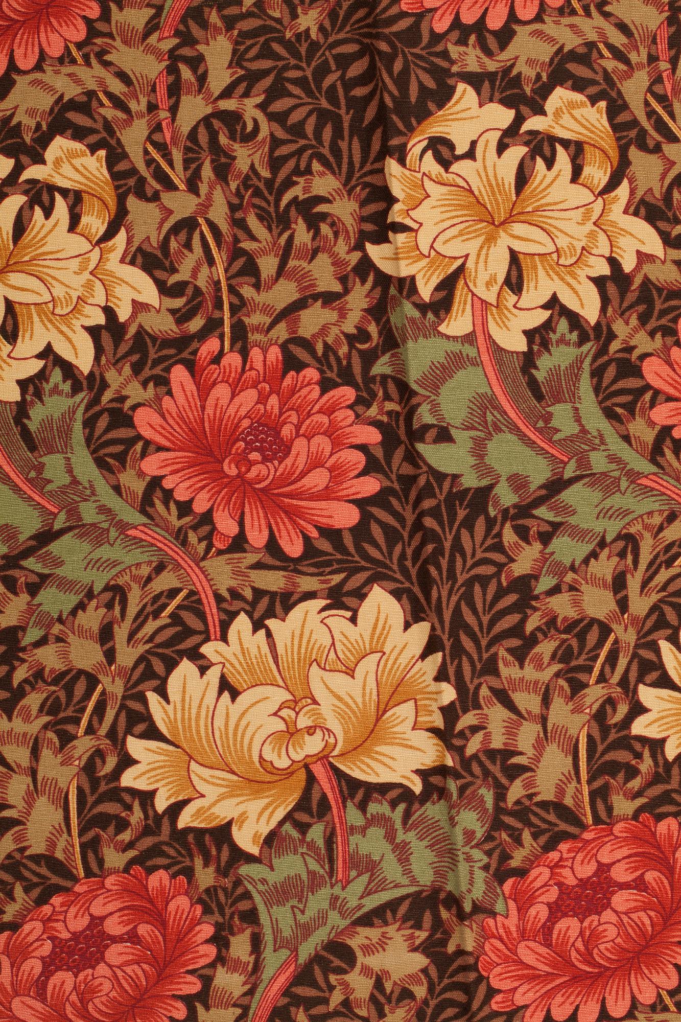 WILLIAM MORRIS, gardinlängder, 4 st, "Chrysanthemum".