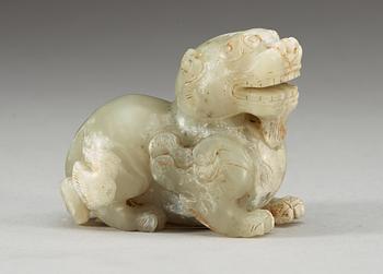 FIGURIN, nefrit. Qing dynastin eller äldre.