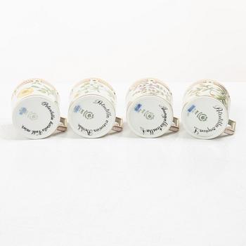 Royal Copenhagen, seven mocka cups with saucers, 'Flora Danica', Denmark.