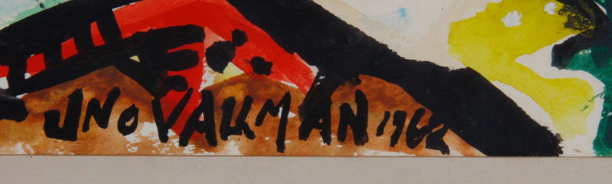 VALLMAN, UNO. Gouache. Sign o dat 1962.