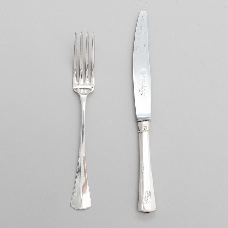 A 24-piece set of Latzko silver cutlery, Pest, Austro-Hungarian Empire 1878-1922.
