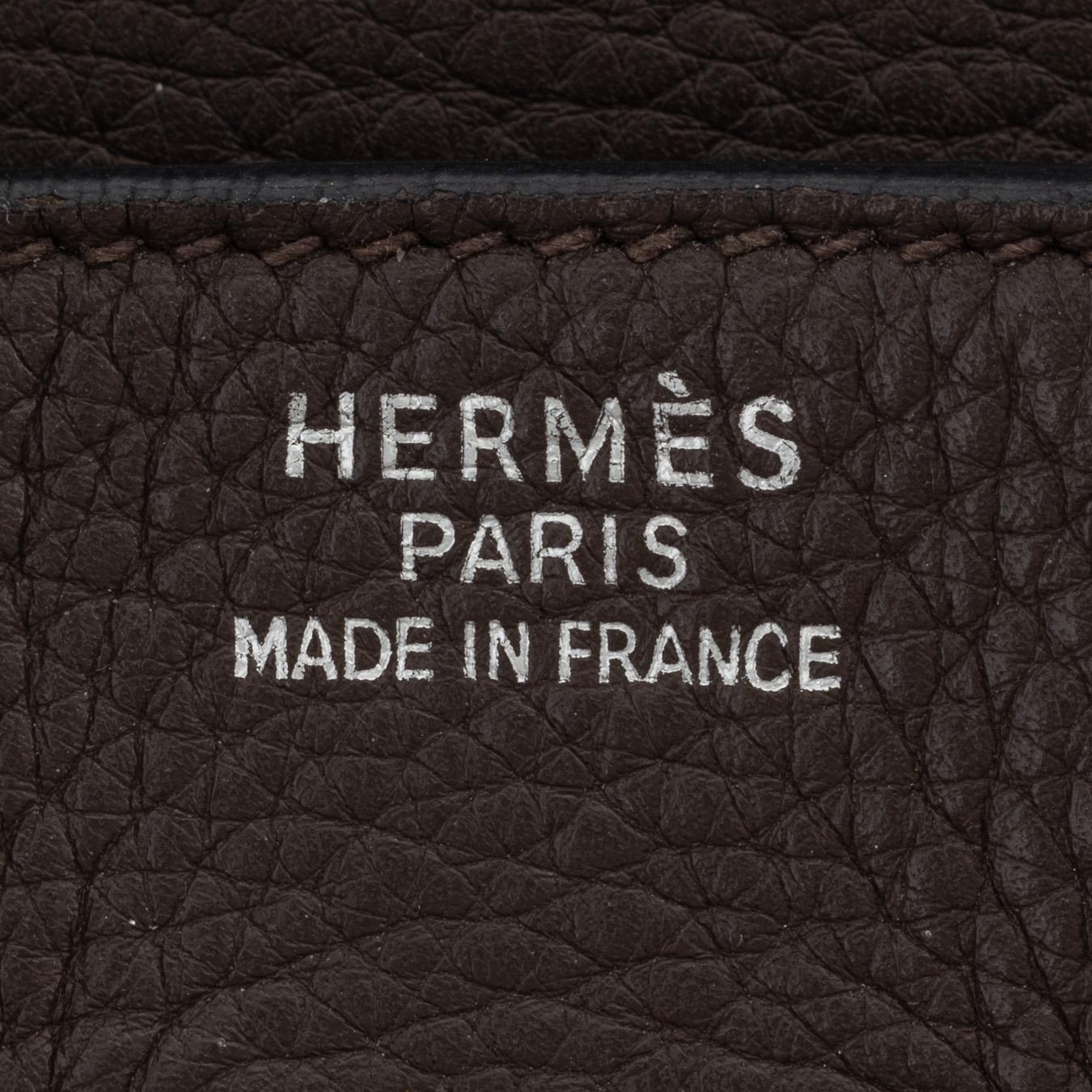 Hermès, a chocolate brown Togo leather 'Birkin 35' handbag, 2008.