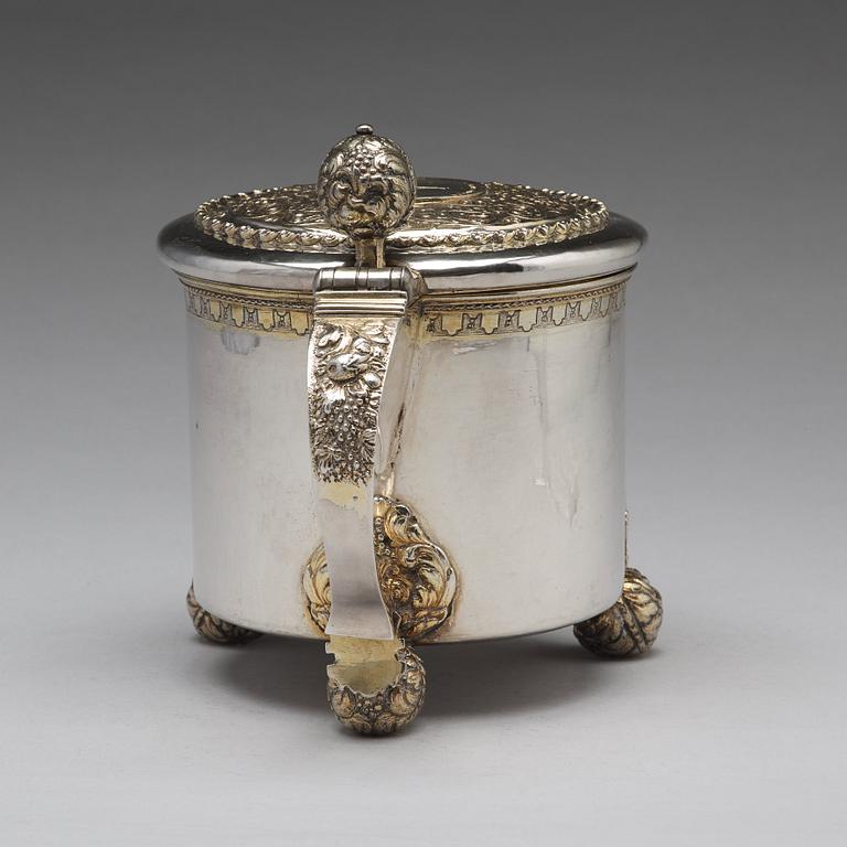 A Swedish 18th century parcel-gilt silver tankard, mark of Jacob Brunck, Stockholm 1724.