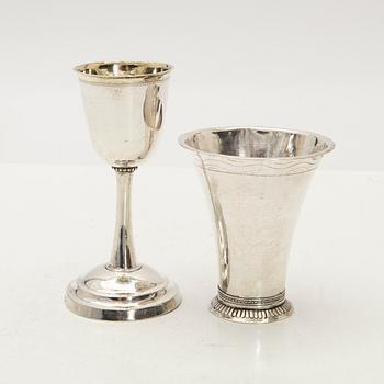 Bägare och kalk, silver, 1700-talets slut/1800-talets början.