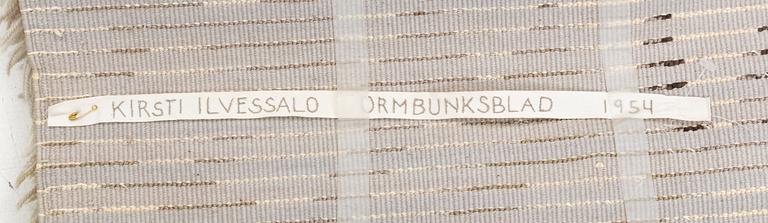 Kirsti Ilvessalo, matta "Ormbunksblad", rya ca 164 x 108 cm, för Finska handarbetets vänner.