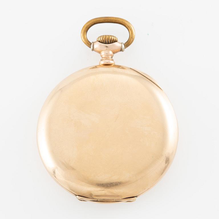 Zenith, Pocket watch, 14K gold with a chain in double, 51 mm.