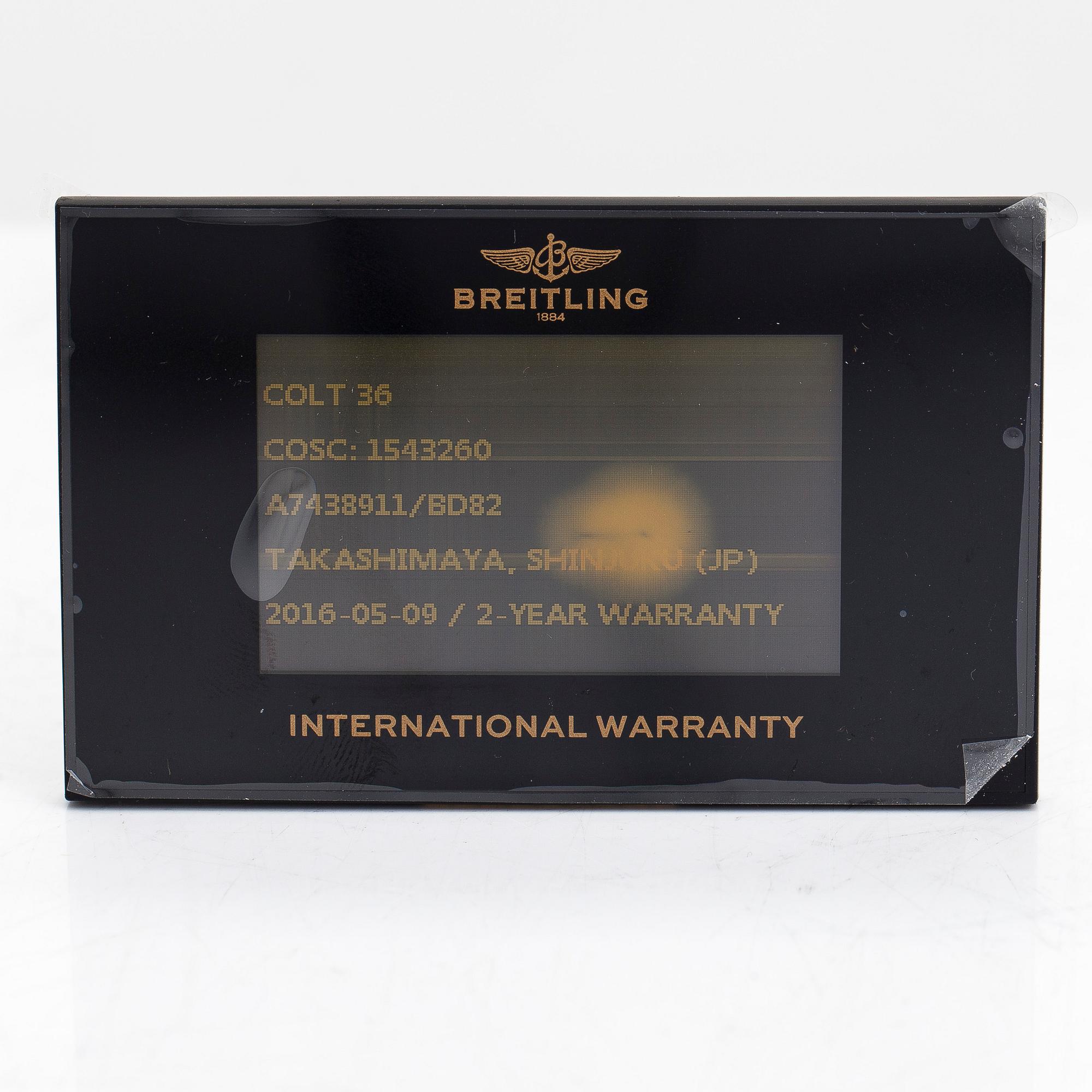 Breitling, Colt, Chronometre, armbandsur, 36 mm.