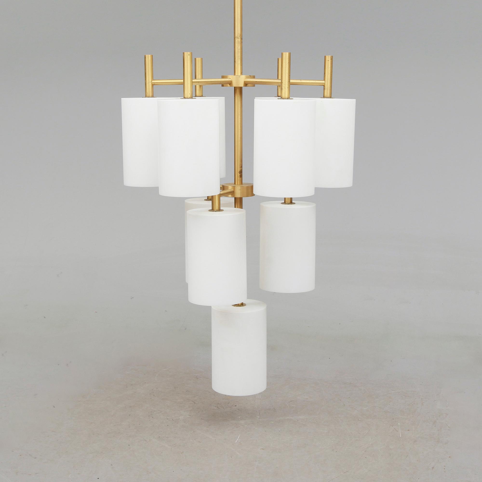 TAKLAMPA, "Candus Cylinder", Uno Kristiansson, Luxus, 1900-talets andra hälft. Höjd ca 332 cm.