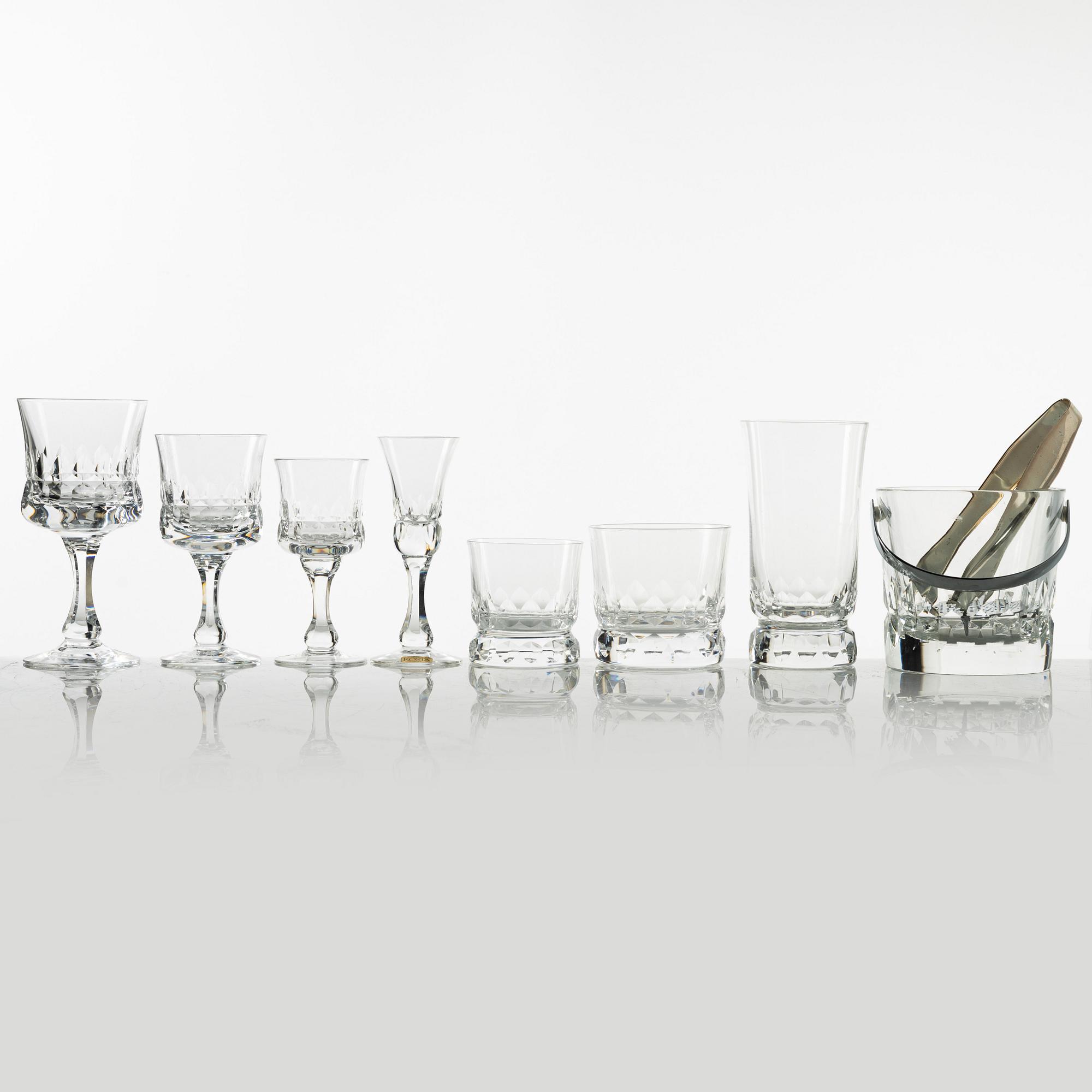 Göran Wärff, a 50-piece 'Prince' glass service, Kosta, Sweden.