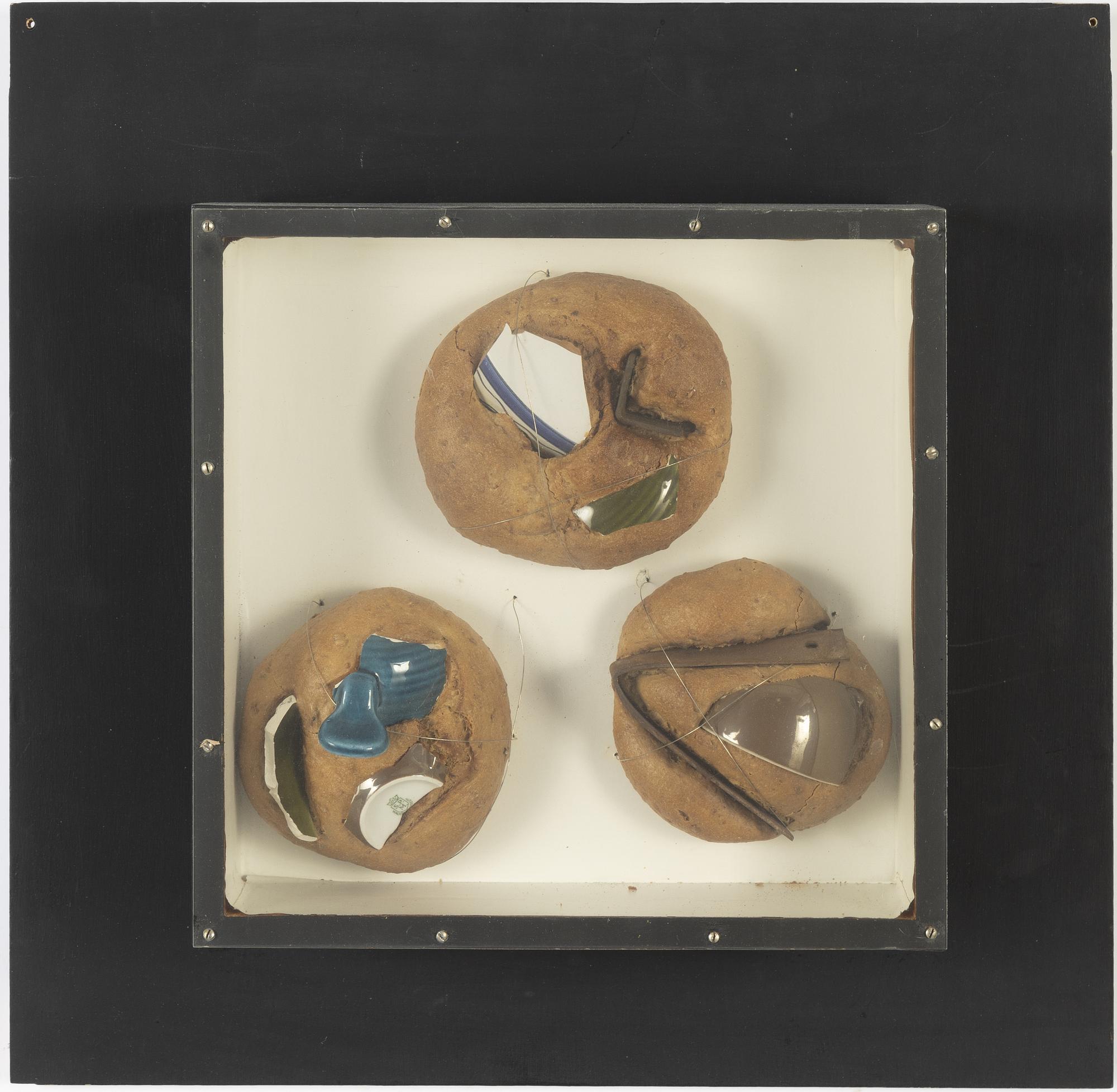 Daniel Spoerri, mixed media/assemblage, signed and numbered 56/100 on the backside label.