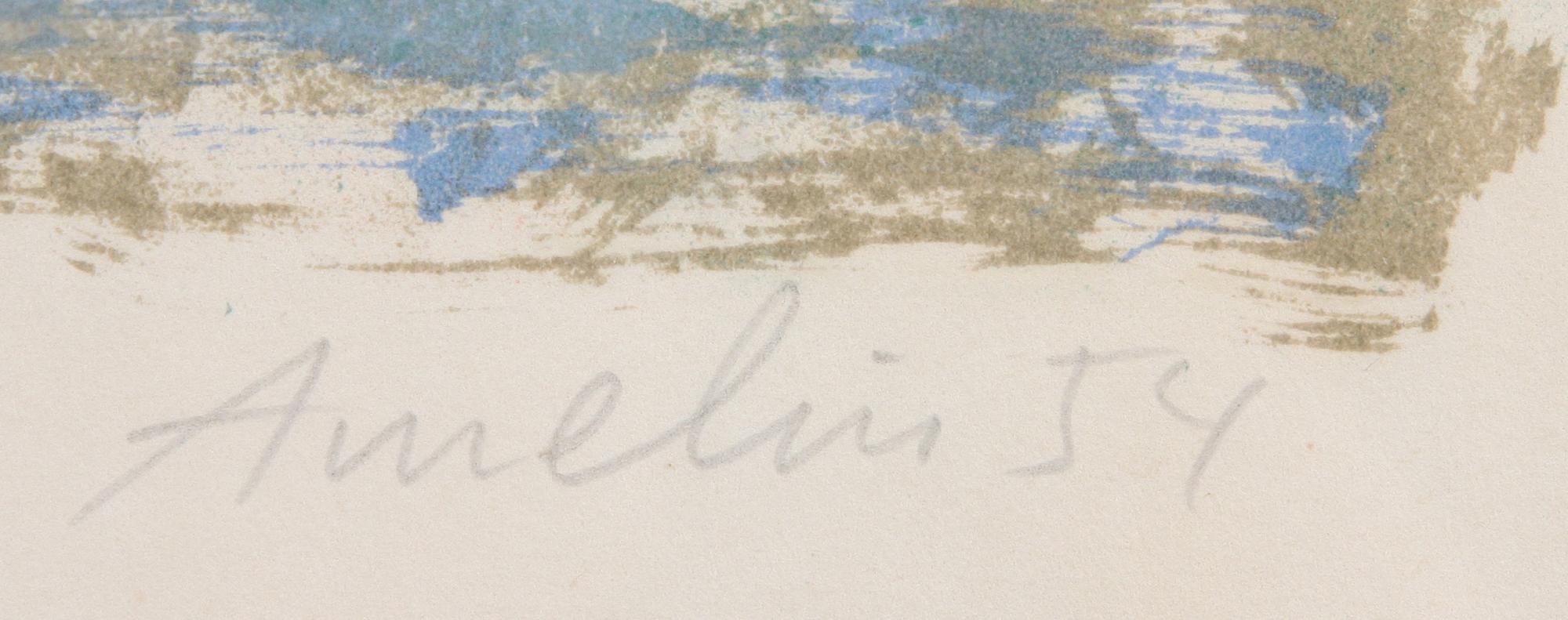 ALBIN AMELIN, färglitografi, sign.