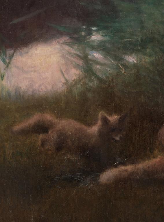 Bruno Liljefors, A family of foxes.
