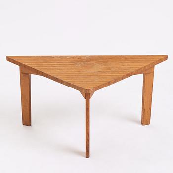 Carl-Axel Acking, a triangular low table, Nordiska Kompaniet, 1940-50s. Provenance Carl-Axel Acking.