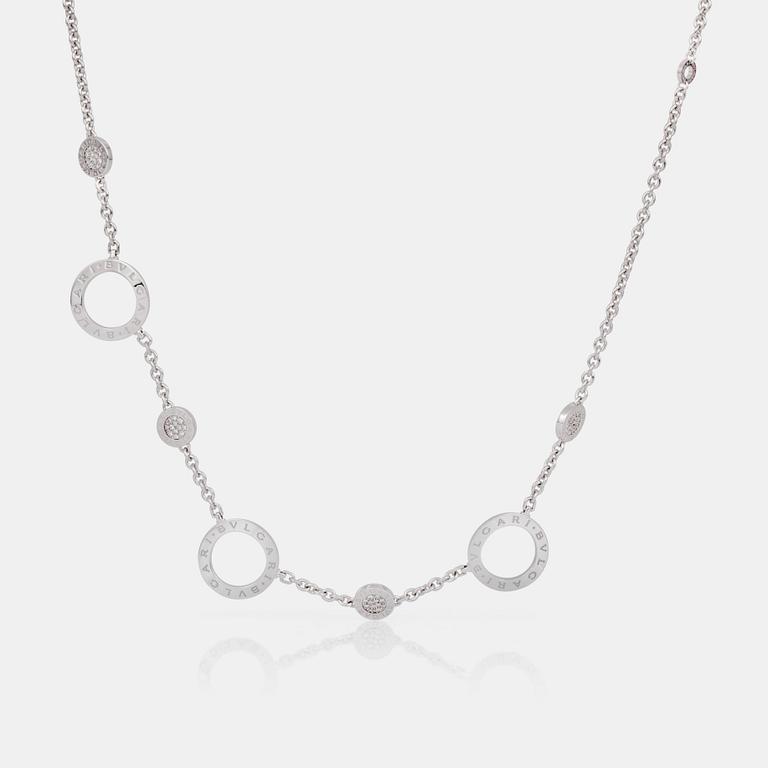 COLLIER, Bulgari, med briljantslipad diamanter.