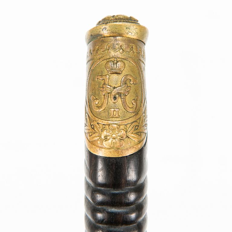 An Imperial Russian dragoon officer's shashka m 1881-1909, manufacturer's mark Zlatoust.