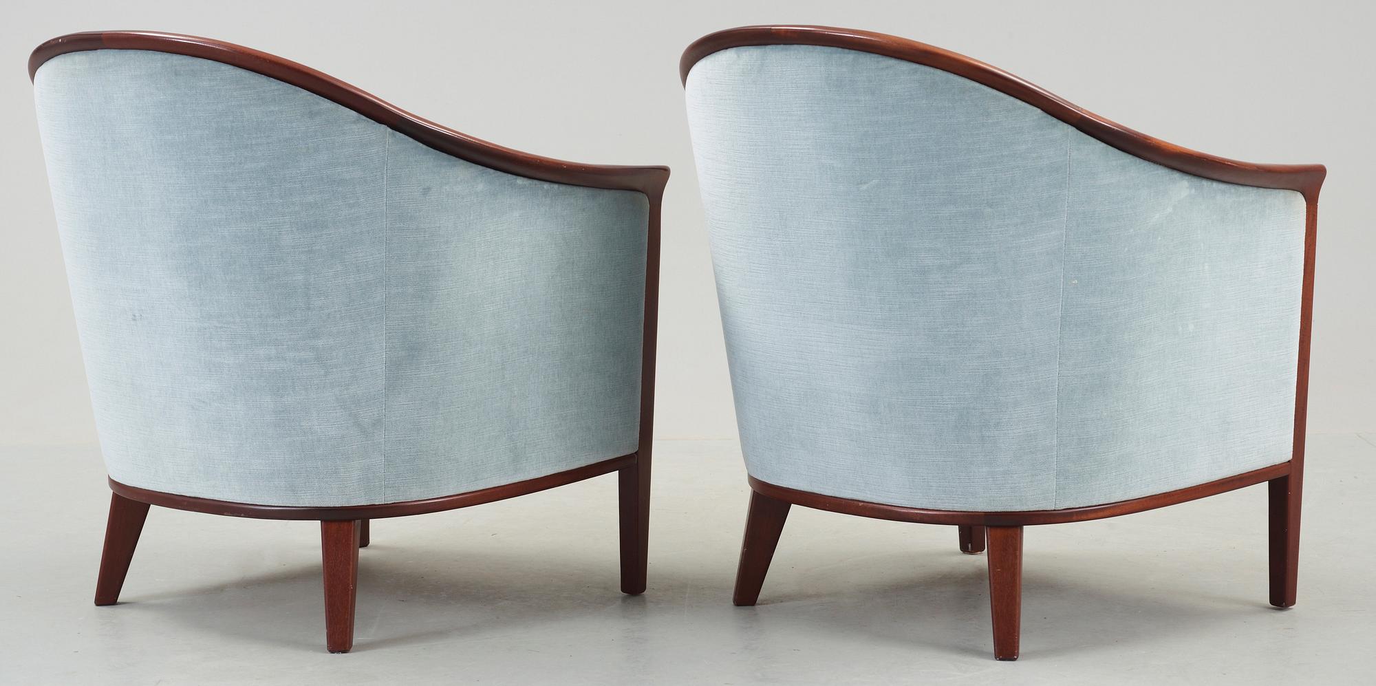 FÅTÖLJER, ett par. Bröderna Andersson, Ekenässjön, 1900-talets andra hälft.