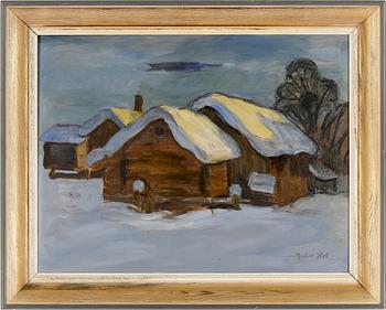 ANDERS HOL, olja på pannå. Signerad.