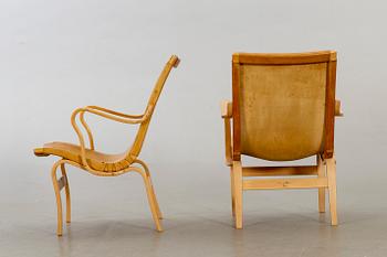 BRUNO MATHSSON, a pair of easy chairs, "Eva".