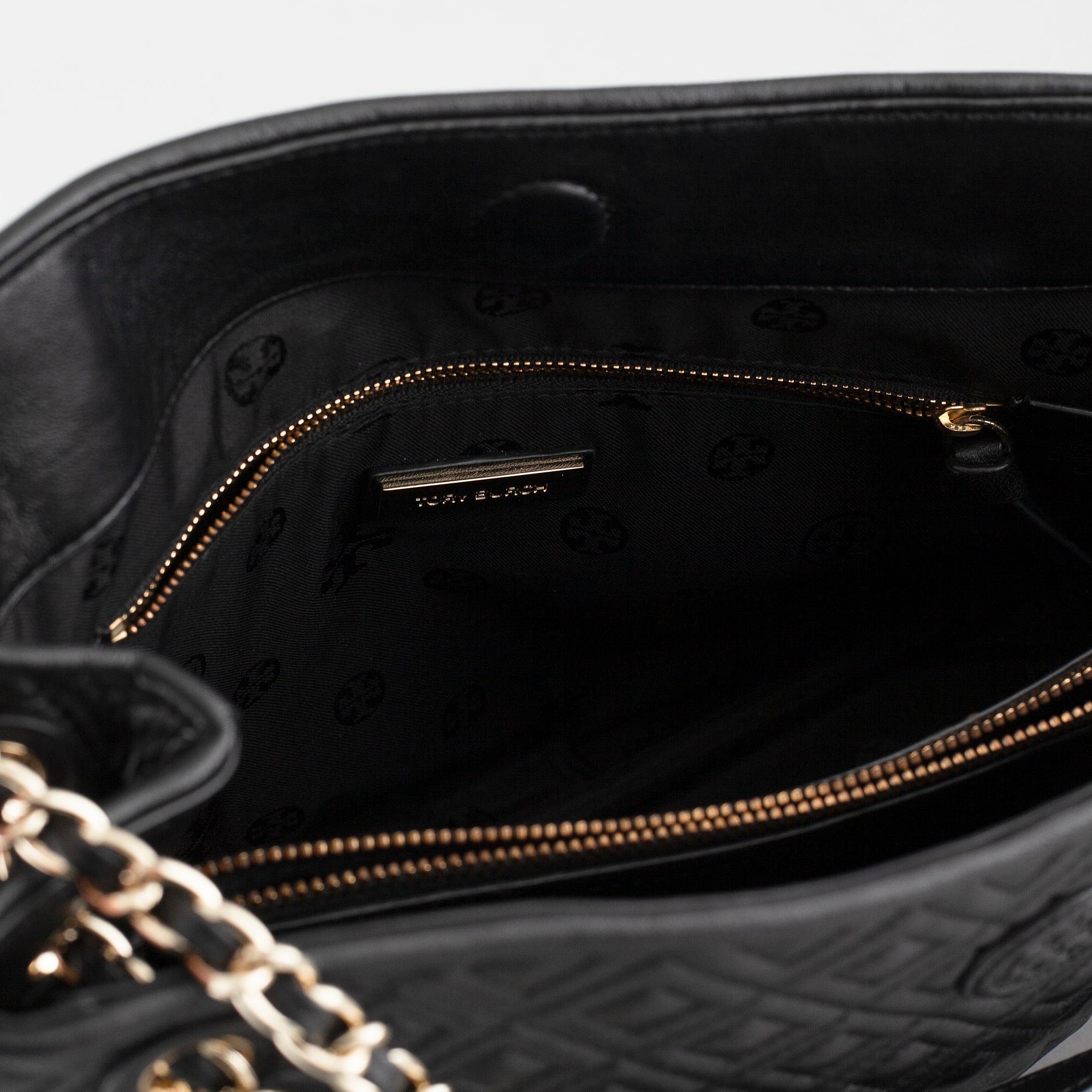 TORY BURCH, "Flemming" väska och plånbok.