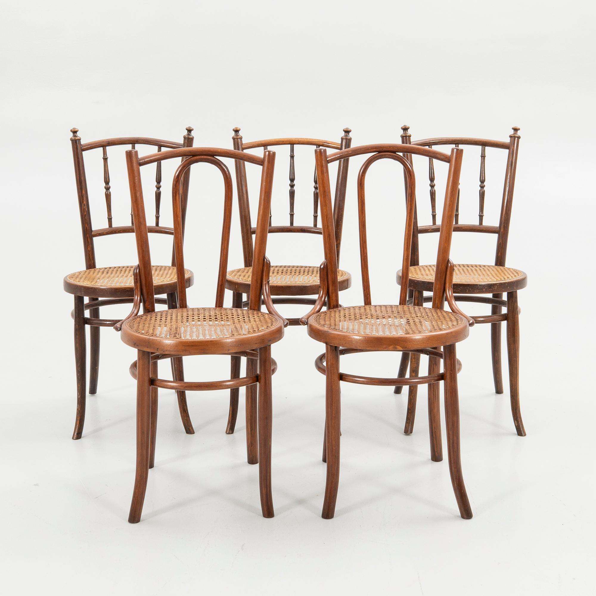 Chairs, 5 pieces, early 20th century.