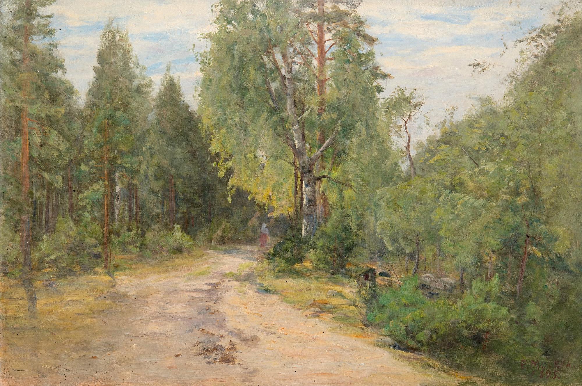 Elias Muukka, LADY ON A FOREST PATH.