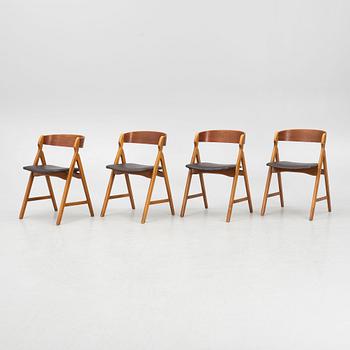 Henning Kjaernulf, four chairs, model 71, Denmark.