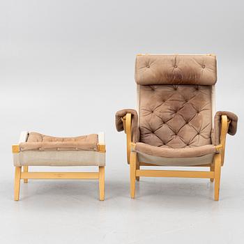 Bruno Mathsson, a 'Pernilla' armchair and ottoman, Dux.