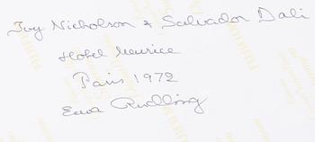 Ewa Rudling, "Joy Nicholson & Salvador Dali, Hotel Meurice, Paris" 1972.