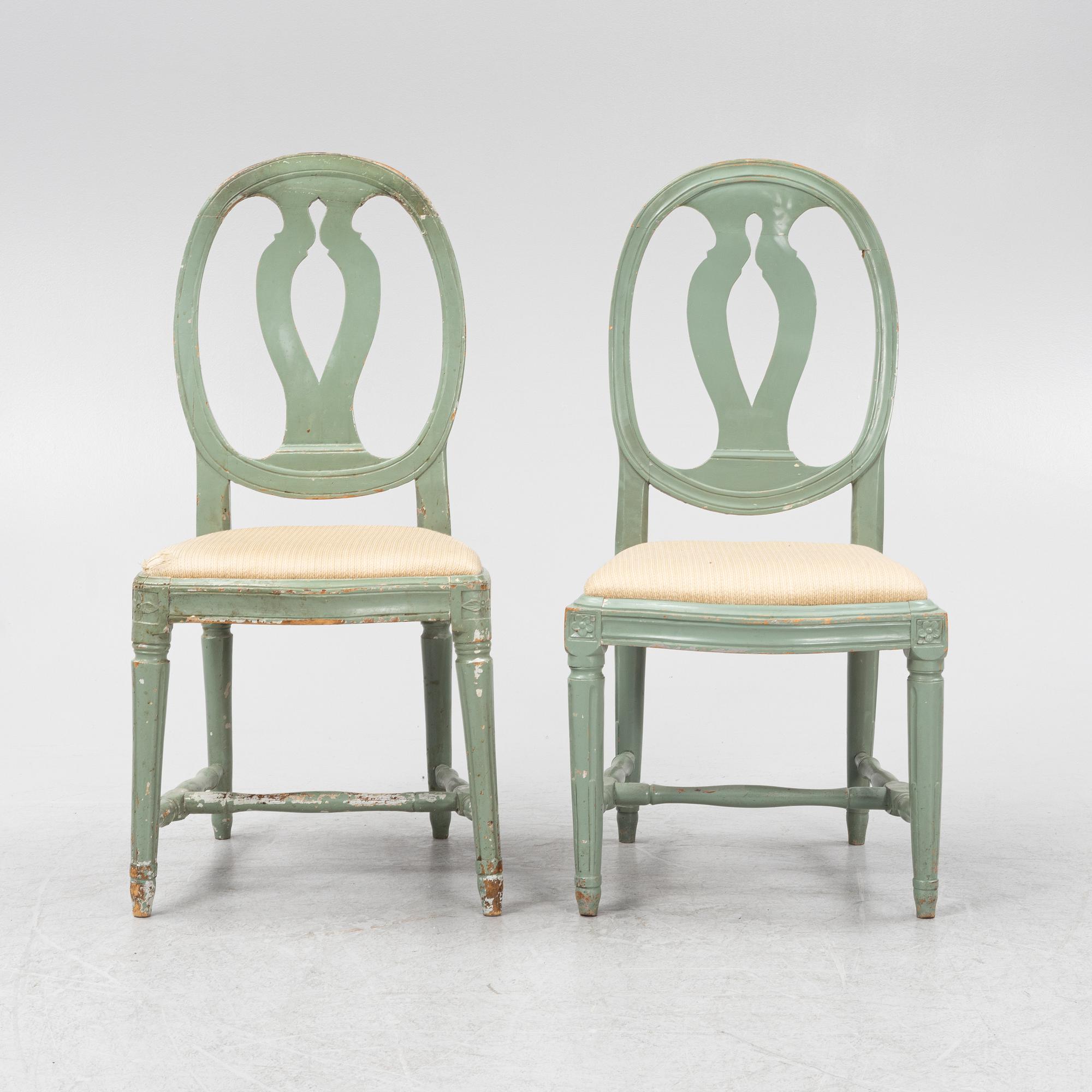 Stolar, 5+1 st, gustavianska,  svenska modellen, 17/1800-tal.